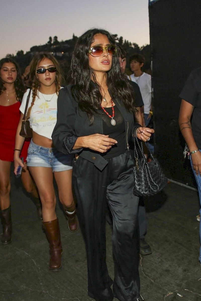 
Salma Hayek was seen attending the Oasis concert at the Rose Bowl in Pasadena, California.