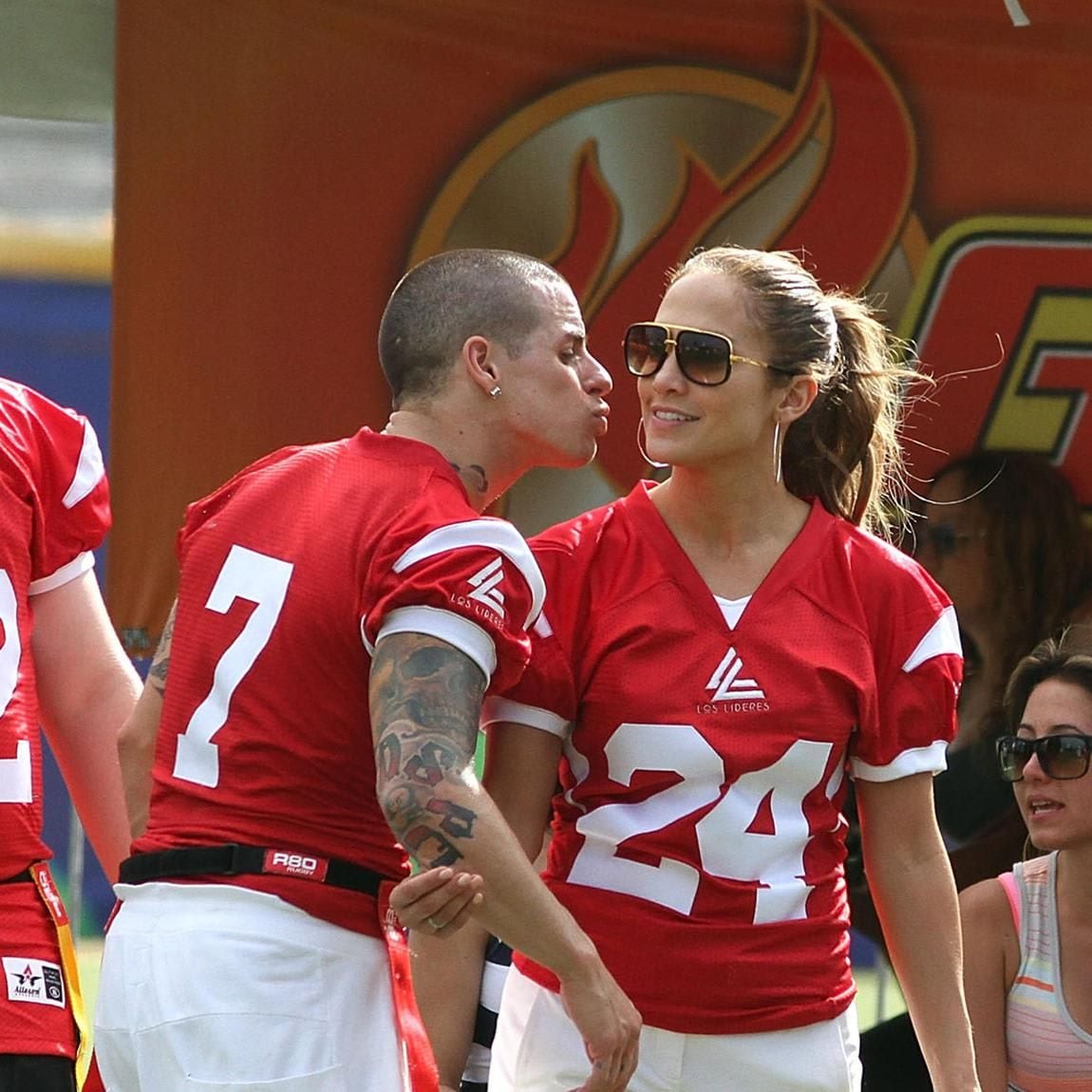 Jlo and Casper Smart in football game