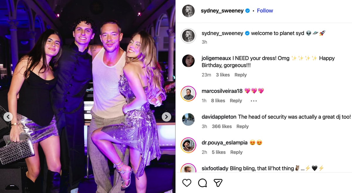 Among the star-studded crowd were Wiz Khalifa, Diplo, Glen Powell, and Sánchez herself.