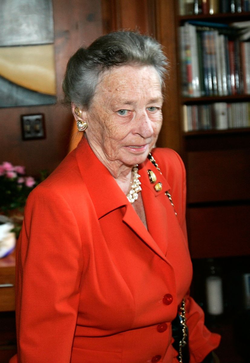 Princess Ragnhild of Norway at a media briefing prior to the unveiling ceremony of the statue of her late mother, Crown Princess Martha, at the Norwegian Embassy in Washington, DC