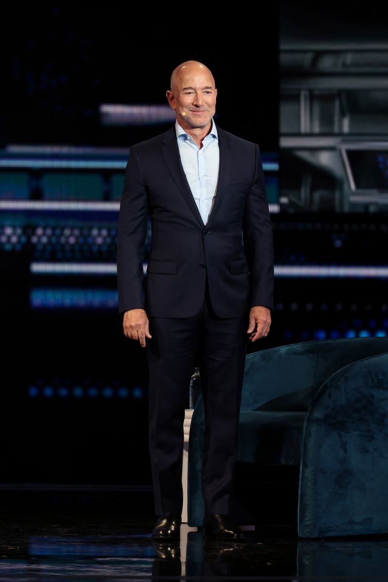 Jeff Bezos, Founder and Executive Chairman of Amazon, speaks onstage during day 2 of the America Business Forum.