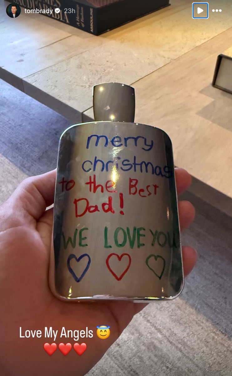 The kids gave him a flask with a sweet hand written message
