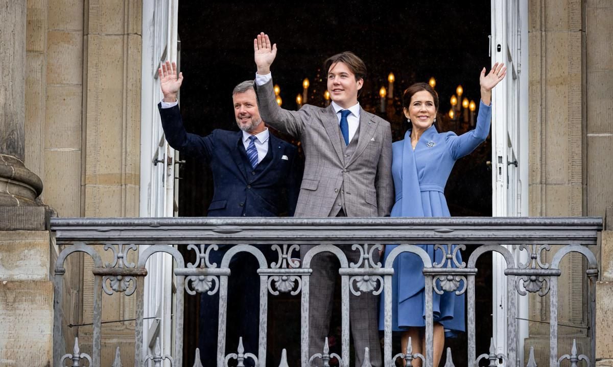 On his 18th birthday on Oct. 15, 2023, Prince Christian appeared on the balcony of Frederik VIII's Palace with his family, including mom Crown Princess Mary, who wore a sophisticated blue design.