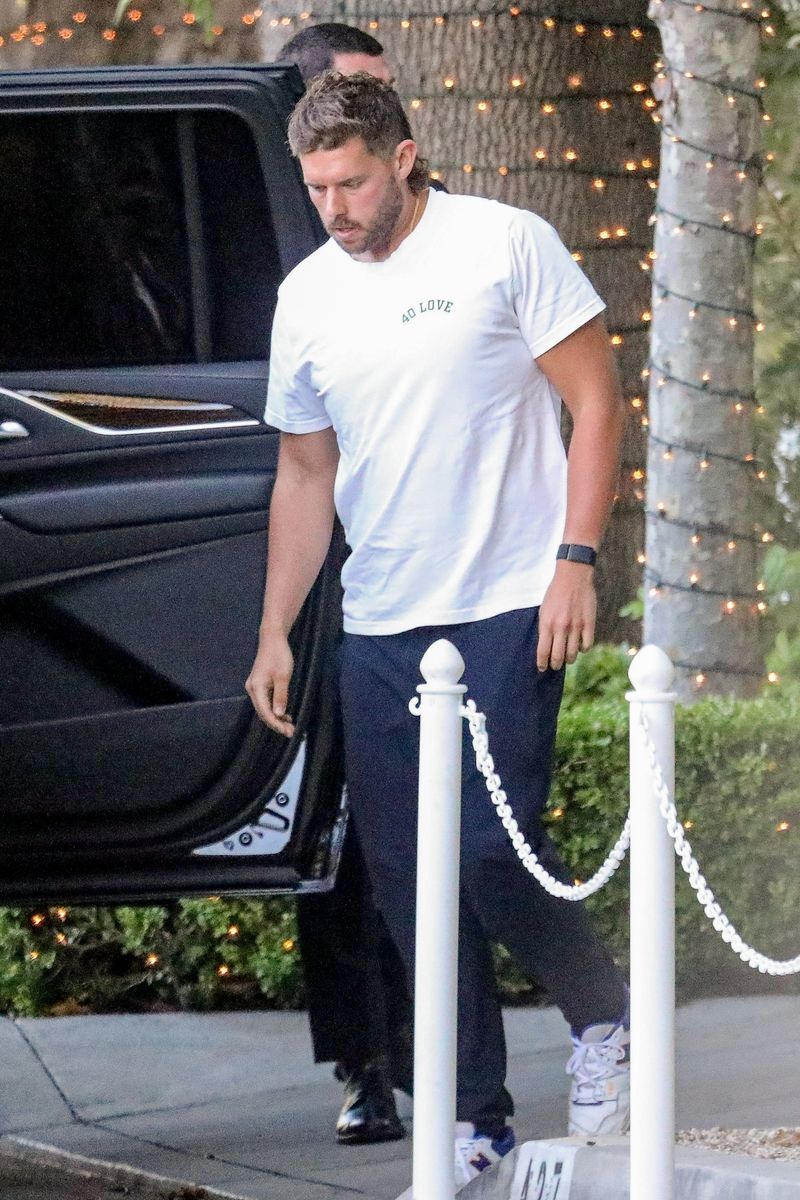 Christopher Schwarzenegger leaving the gym in 2023