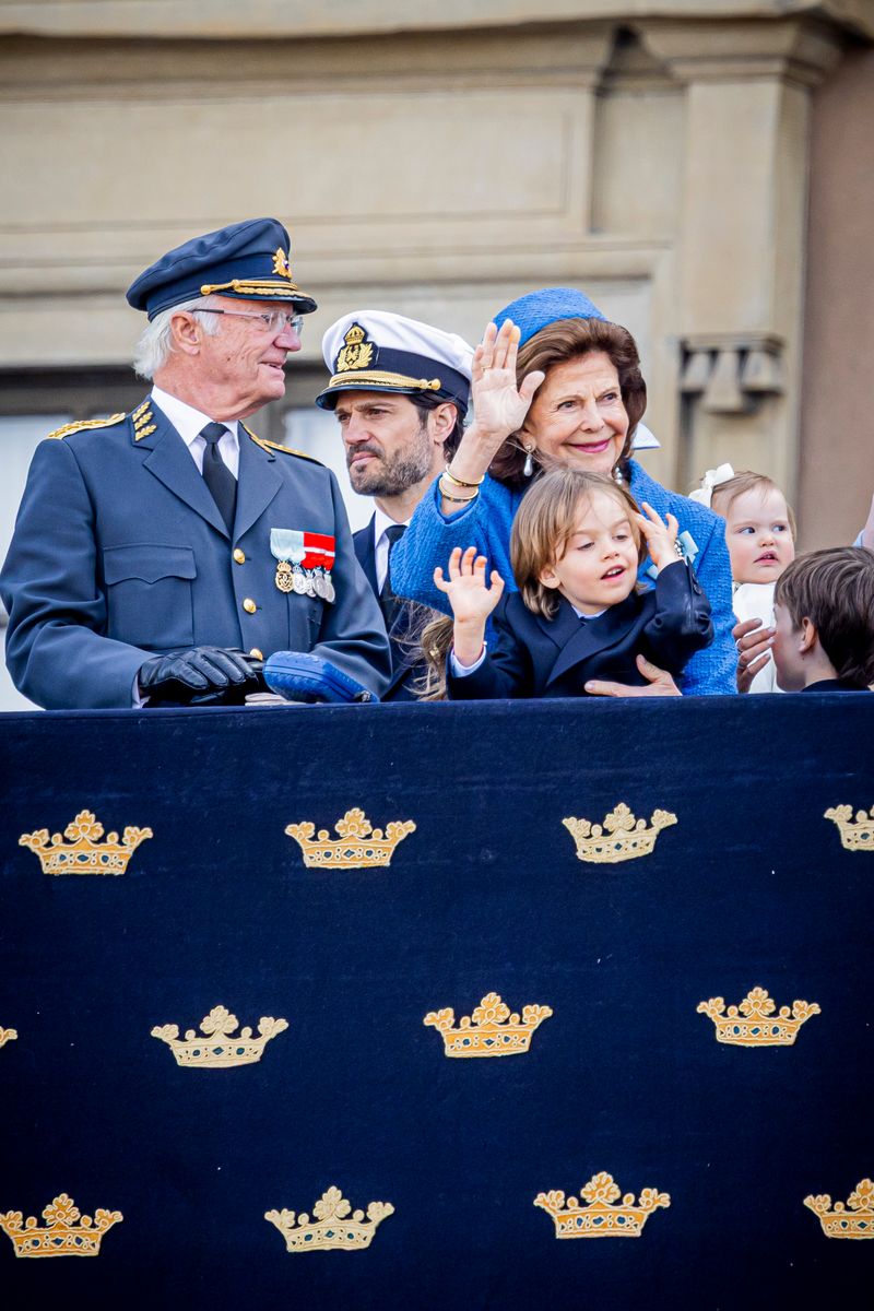 King Carl Gustaf of Sweden, Prince Carl Philip of Sweden,  Queen Silvia of Sweden, Prince Gabriel of Sweden, Prince Alexander of Sweden and Princess Estelle of Sweden  during the 80th Birthday celebrations of King Carl XVI Gustaf 