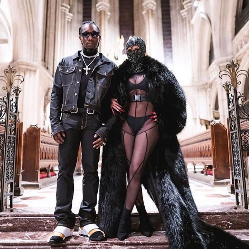 Cardi B and Offset at men's fashion week 2020 in Paris