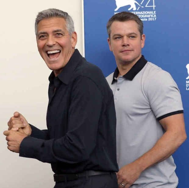 Matt and George had some laughs during the Venice Film Festival.
Photo: WireImage