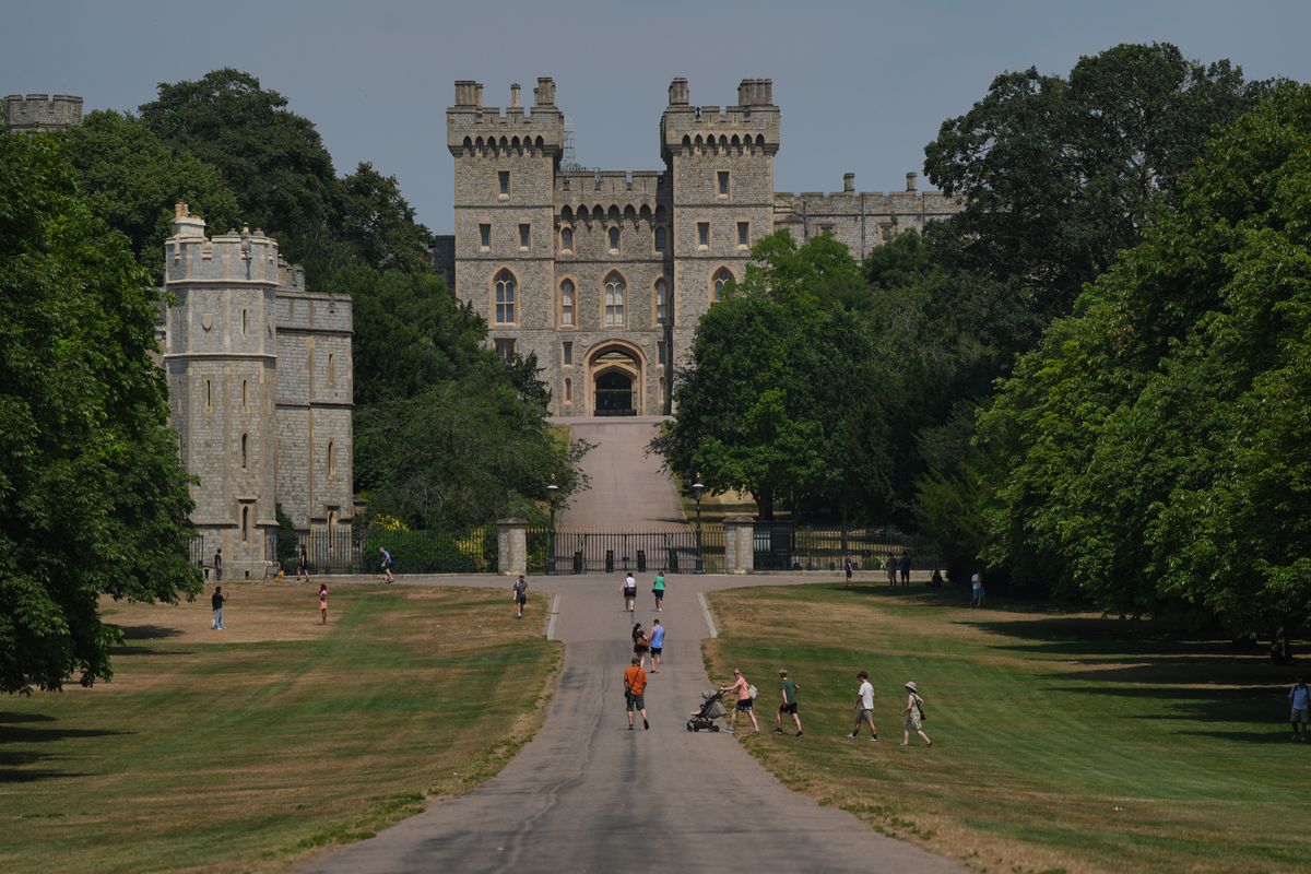 The Long Walk in Windsor, Berkshire, against the backdrop of Windsor Castle.