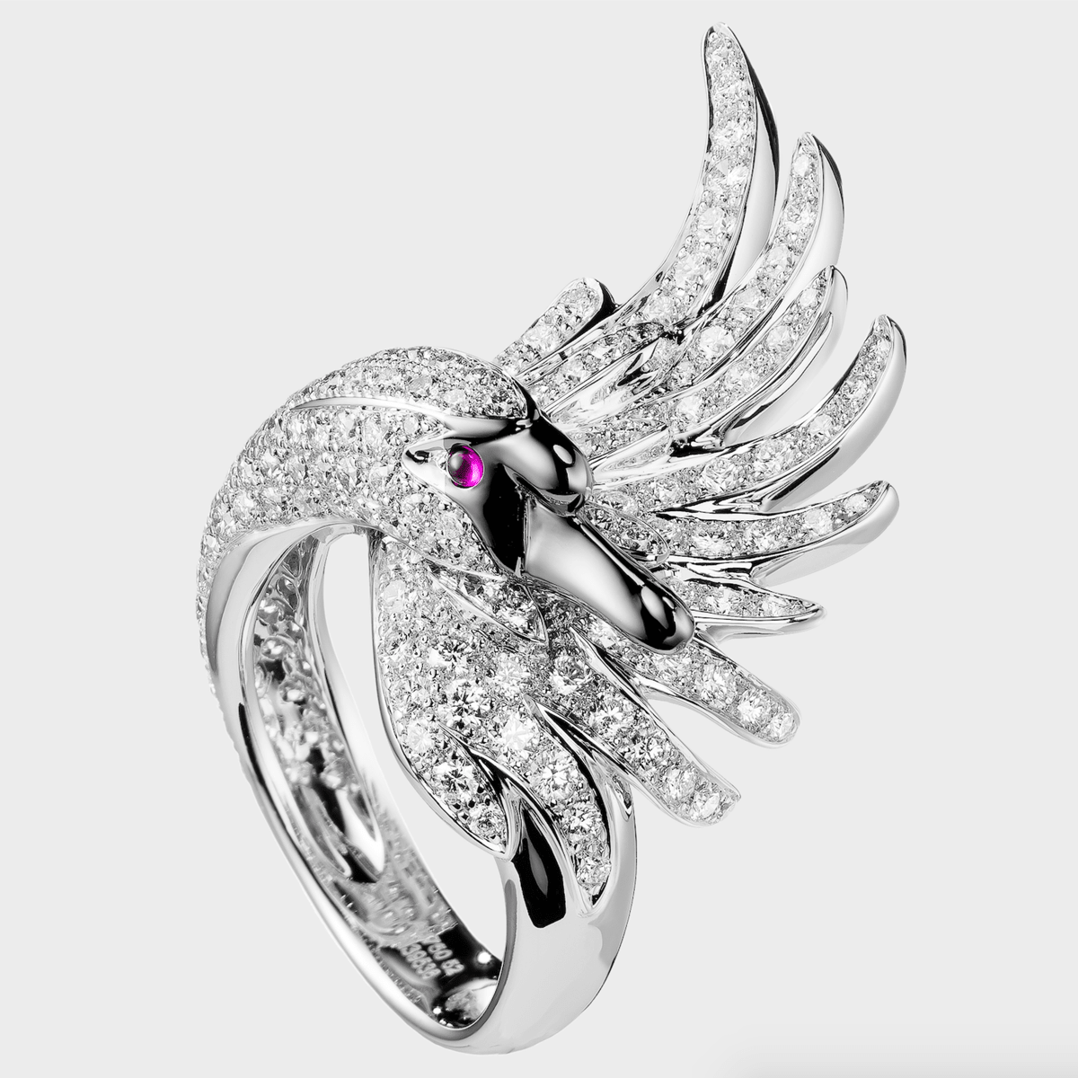 BOUCHERON Cypris, the Swan ring, diamonds, rubies and white gold.png