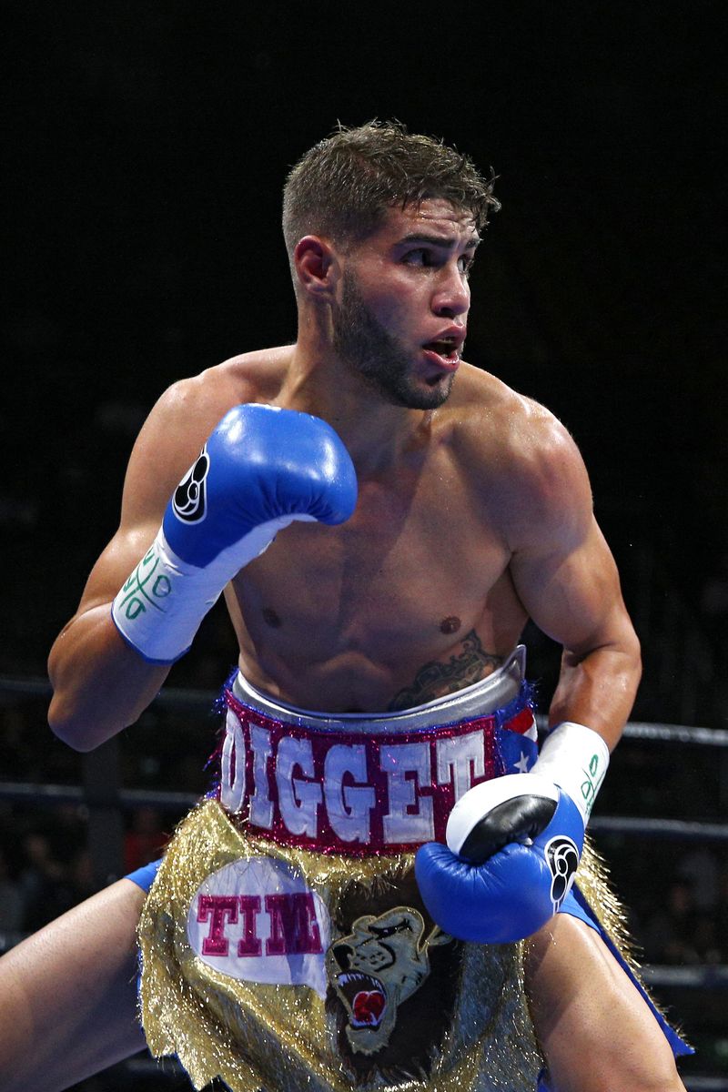 Prichard Colon fights Terrel Williams exchange punches in their super welterweights bout at EagleBank Arena on the campus of George Mason University on October 17, 2015 in Fairfax, Virginia.