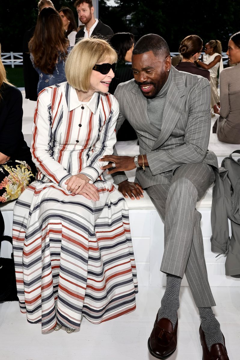Anna Wintour and Colman Domingo attend the Ralph Lauren fashion show during New York Fashion Week September 2024 at Khalily Stables on September 05, 2024 in Bridgehampton, New York. (Photo by Theo Wargo/Getty Images)