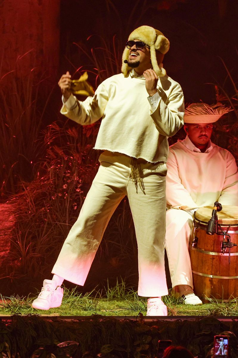 Bad Bunny performs onstage during "No Me Quiero Ir De Aqui" Residencia En El Choli at Coliseo de Puerto Rico 
