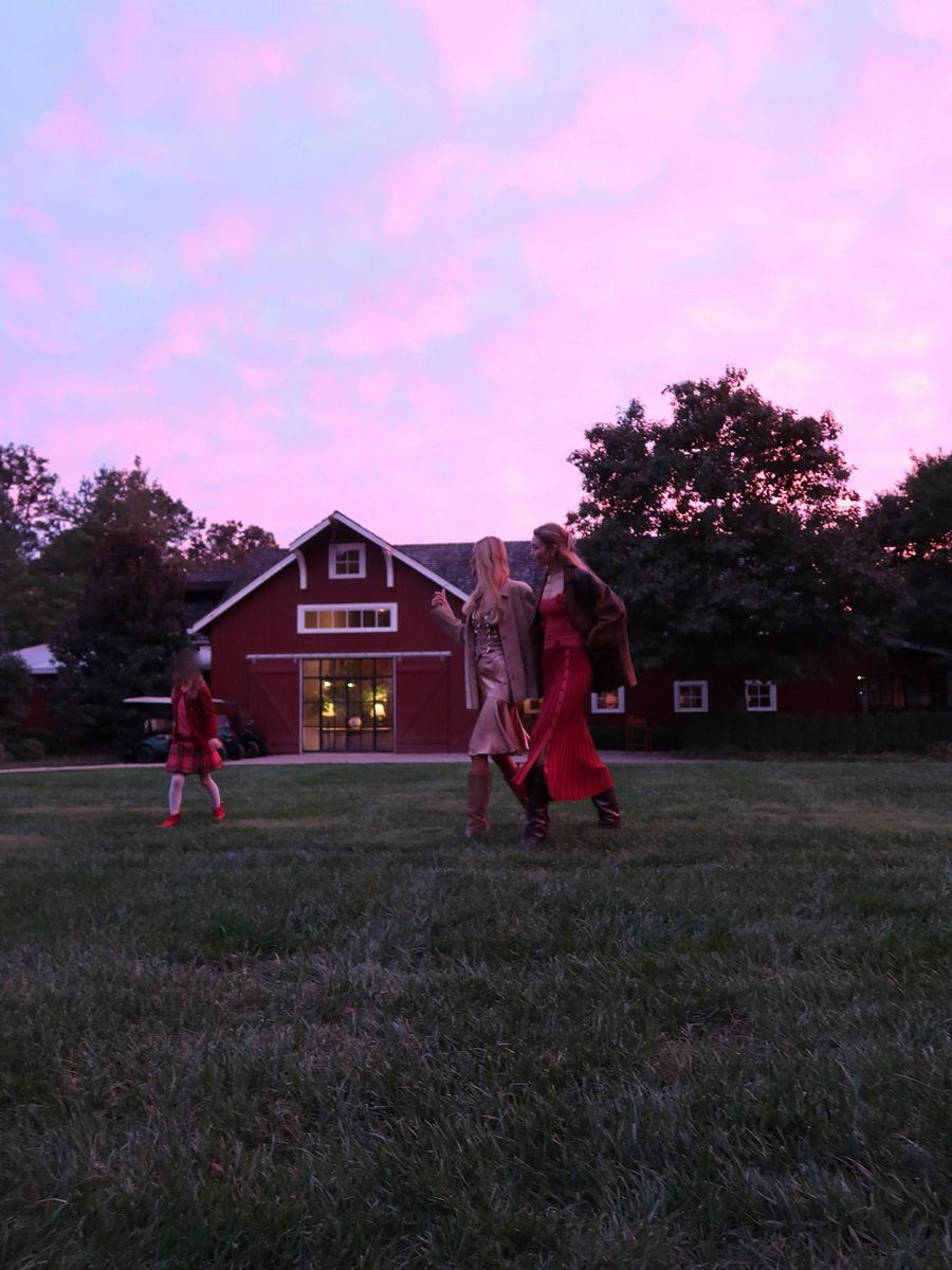 Gigi, Bella and Khai walking around their ranch