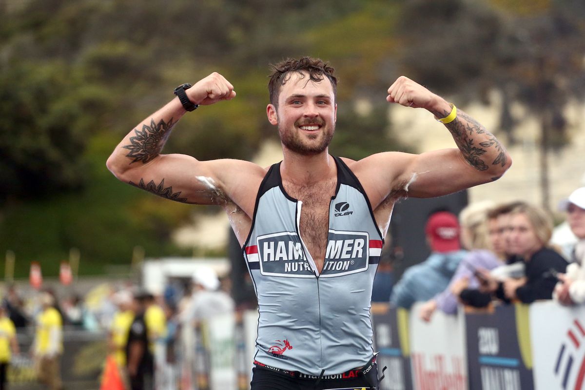 Dylan Efron compete in the celebrity race at the 34th Annual Malibu Triathlon at Zuma Beach 