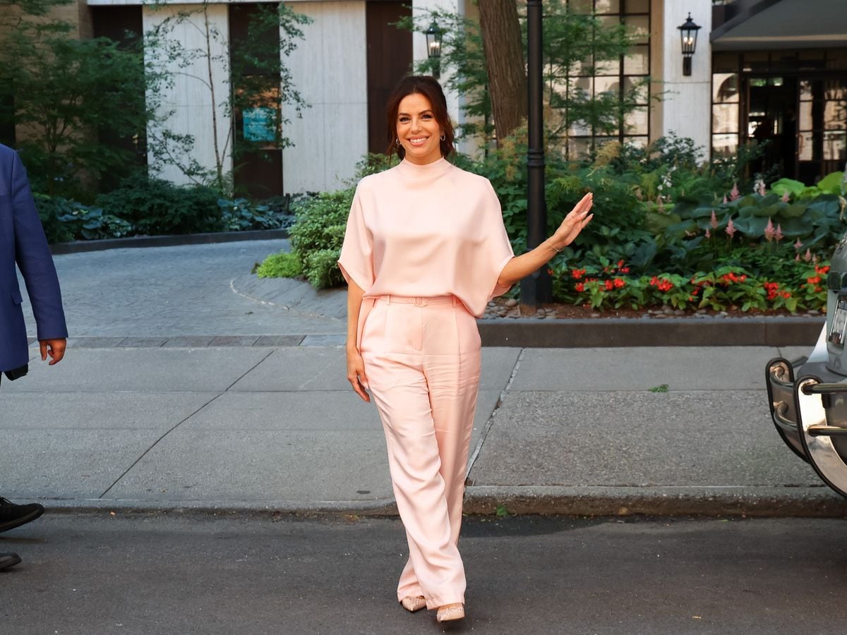 Eva Longoria is seen leaving 'The View' on June 20, 2024 in New York City.  