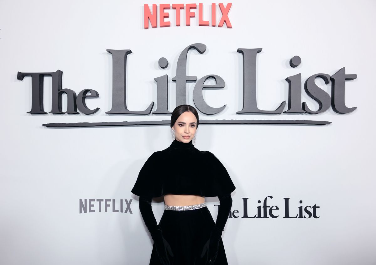 Sofia Carson attends The Life List premiere at The Paris Theater on March 25, 2025 in New York City