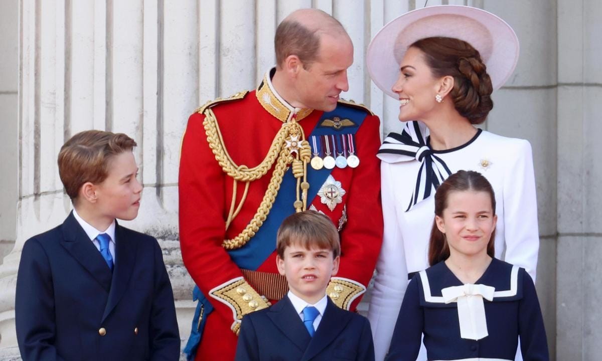 William and Catherine exchanged loving looks while on the balcony of Buckingham Palace with their kids.
