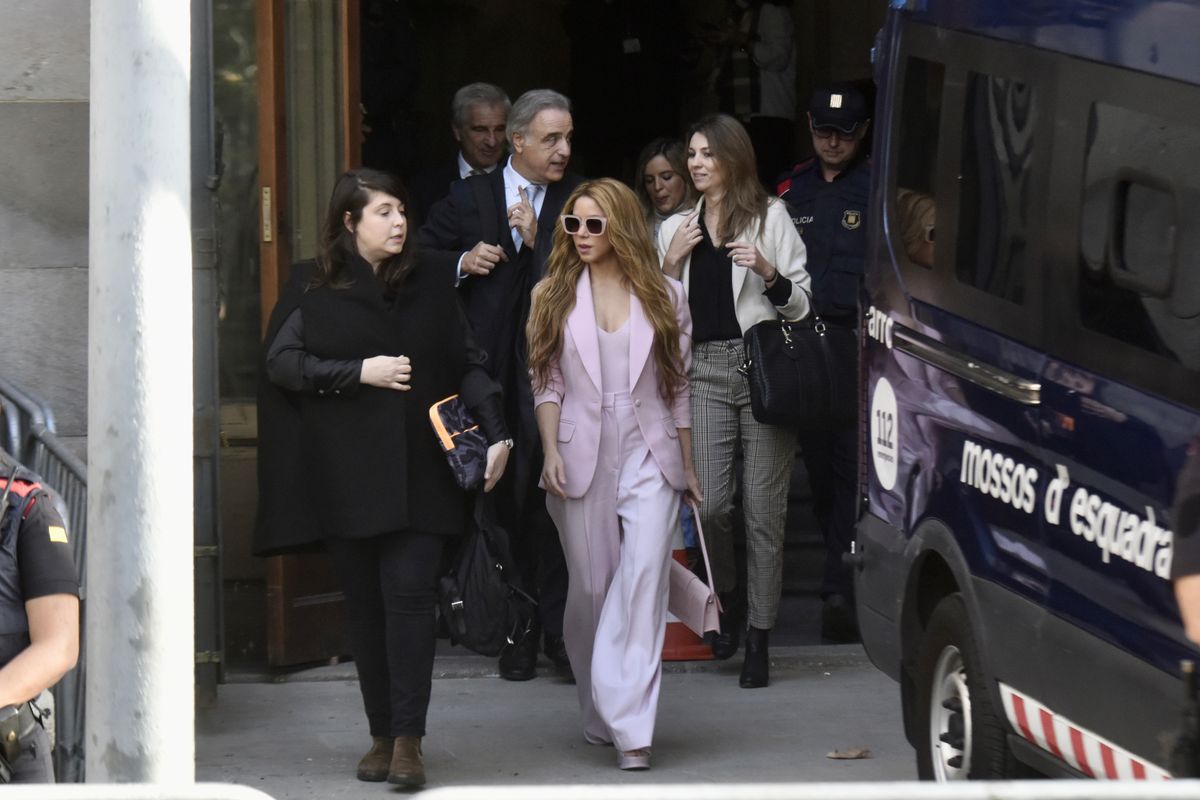 Shakira arrives during one of the legal proceedings tied to her long-running dispute with Spain’s tax agency.
