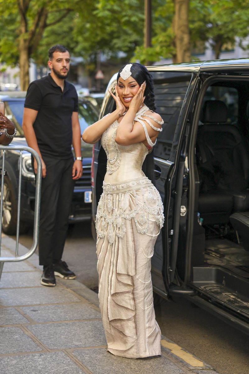 Cardi B made a series of striking appearances in Paris during Fashion Week, showcasing two standout designer looks.