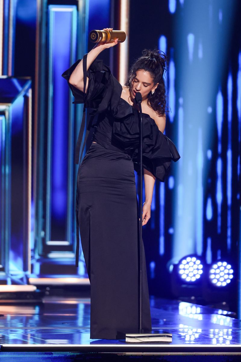 Rosalia accepts the Latin Pop Artist of the Year, Solo award