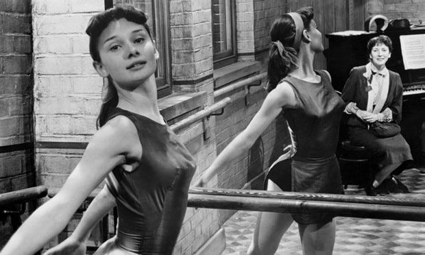 She headed for London, where she pursued her dance career, taking jobs in modeling, acting and films on the side. Here she is seen at the barre around 1950.
Photo: Getty Images