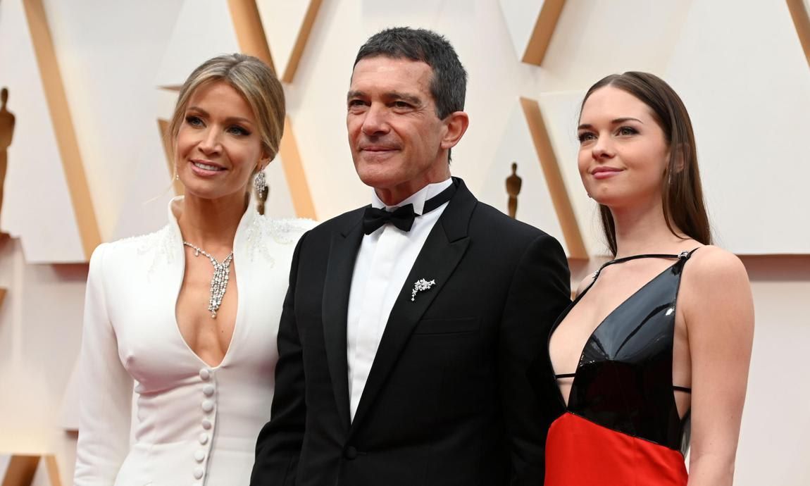Nicole Kimpel, actor Antonio Banderas and daughter Stella Banderas