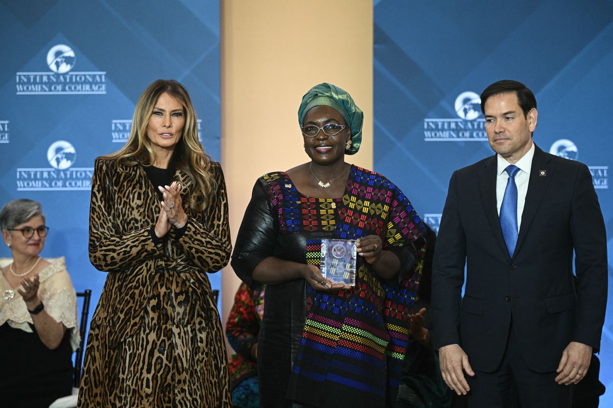 Melania Trumpo alongside Henriette Da and Marco Rubio
