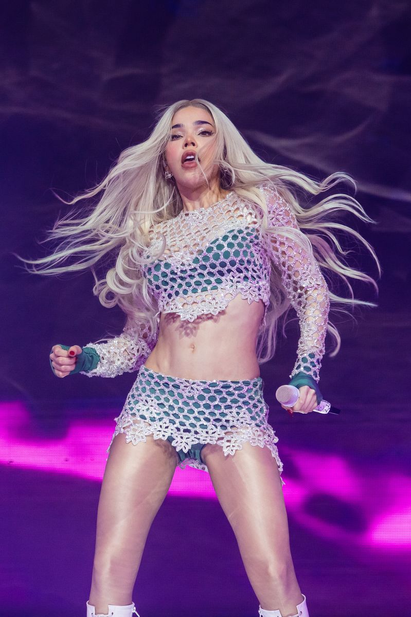 Kenia Os performs during a concert at Arena Monterrey on December 14, 2024 in Mexico