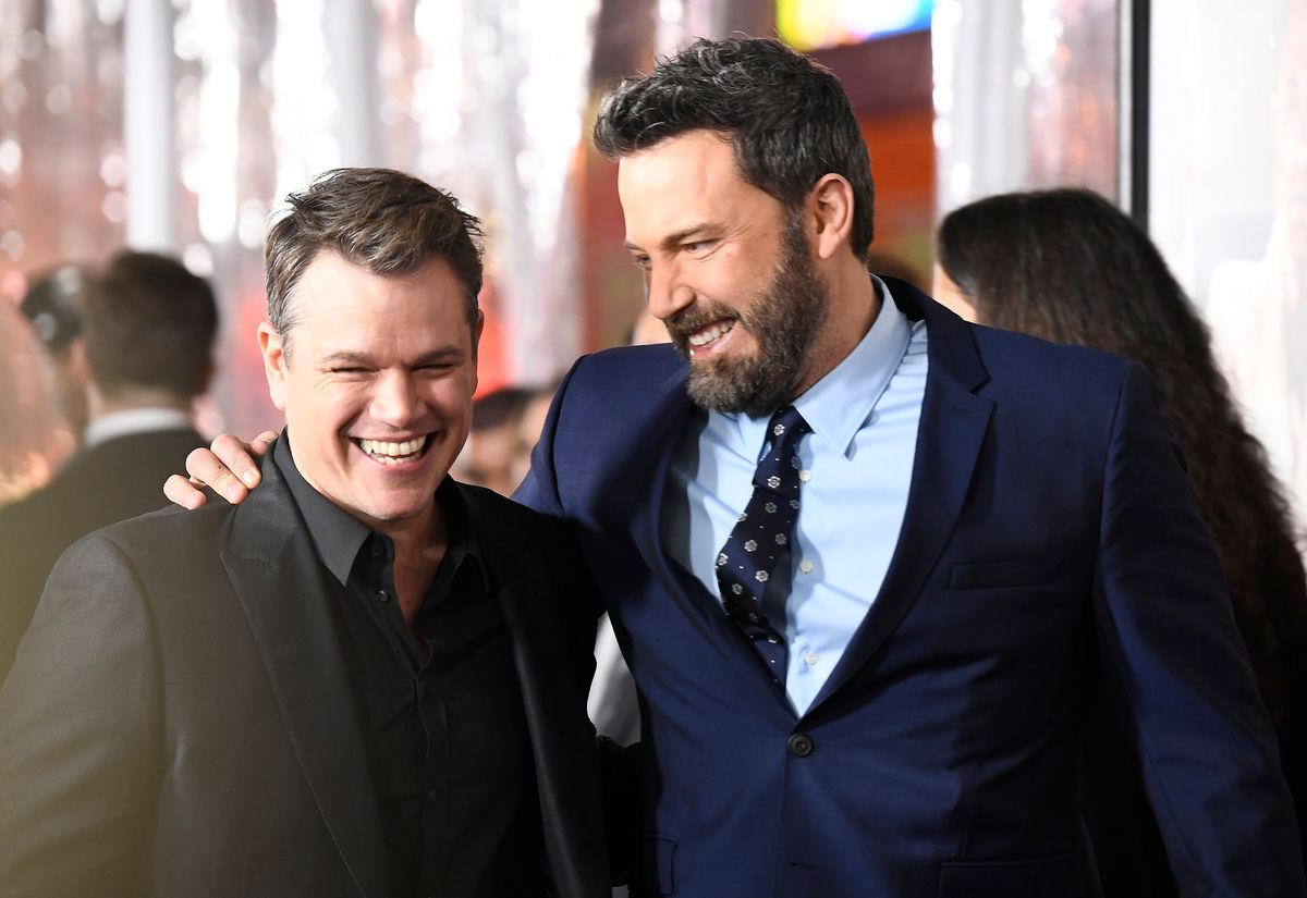 Ben Affleck and Matt Damon debut matching looks for their 28-year reunion onscreen 