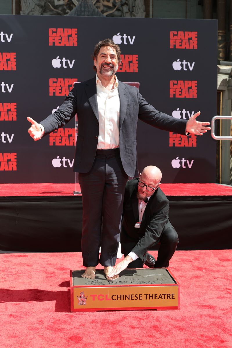 The Oscar-winning actor became the first Spaniard to be honored with a handprint ceremony at Hollywood's iconic Chinese Theatre.