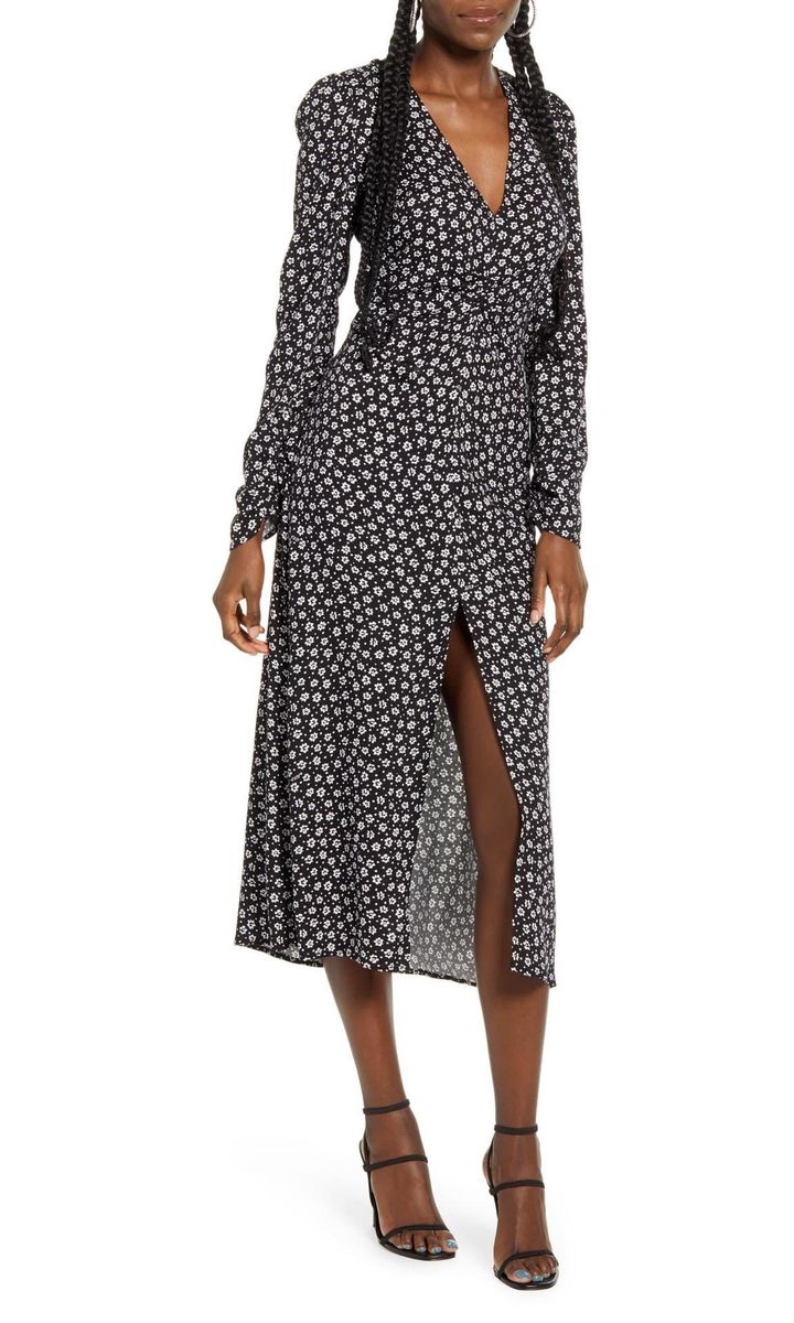 Madsen Ruched Long Sleeve Midi Dress by AFRM