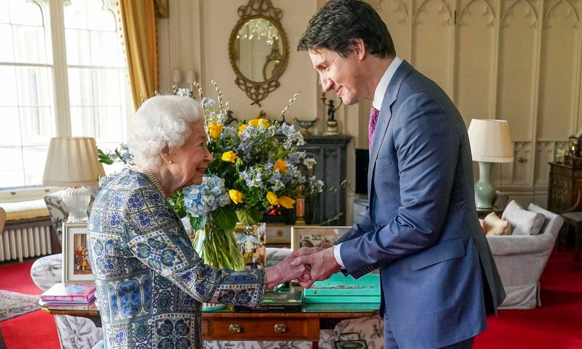 Queen Elizabeth II Receives Canadian Prime Minister Justin Trudeau At Windsor Castle
