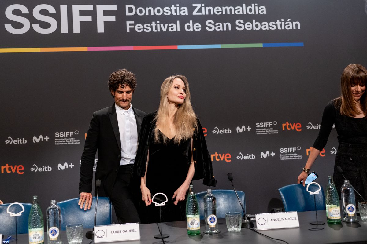 Angelina Jolie and Louis Garrel at the press conference for 'Couture'