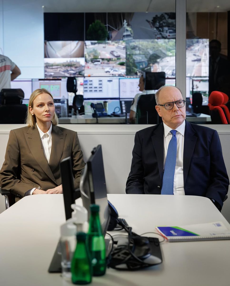 Prince Albert and Princess Charlene met with first responders who remained mobilized following the overnight incident.