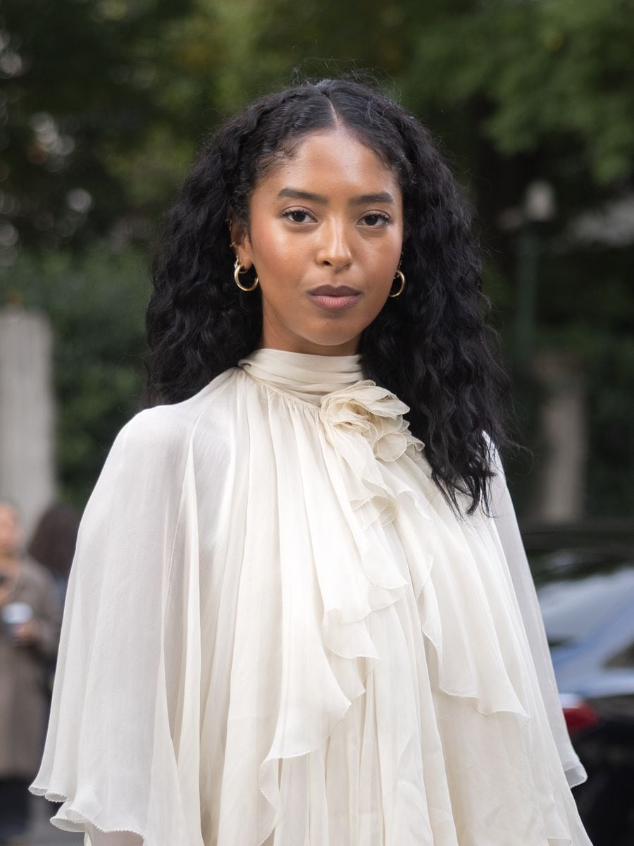 Natalia turned heads in a romantic, boho-inspired white sheer gown by Alberta Ferretti. 