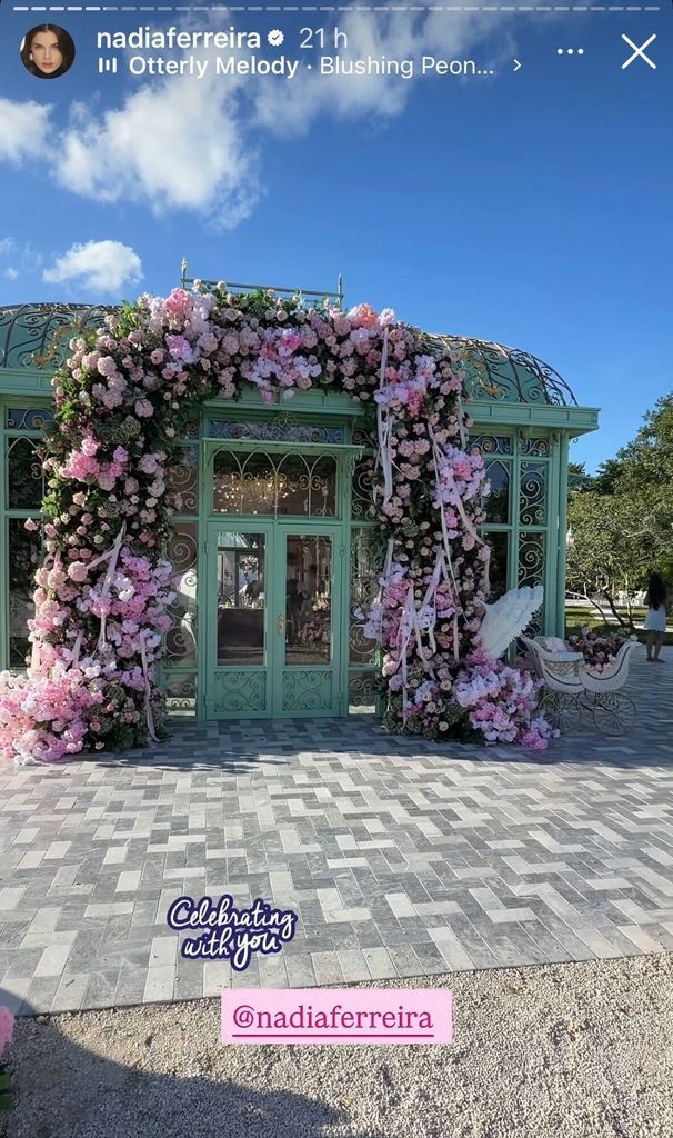 Nadia Ferreira and Marc Anthony’s enchanting garden baby shower ahead of their baby girl’s arrival
