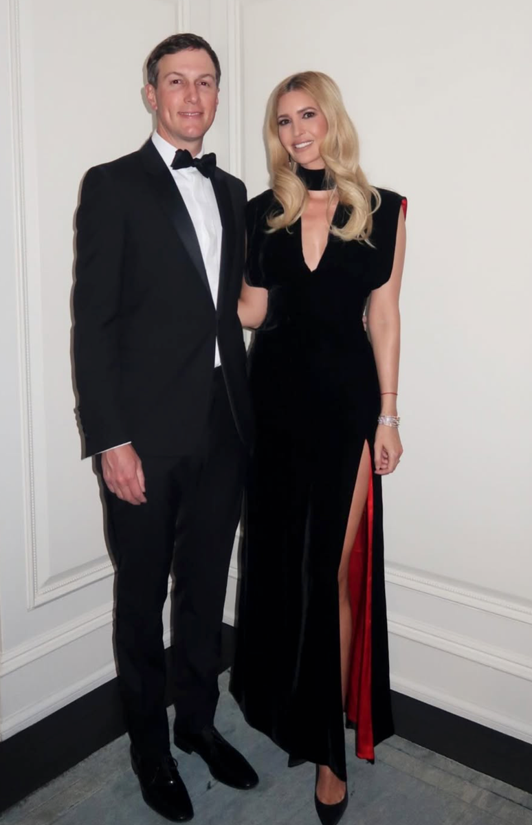 Ivanka Trump stepped out in New York City for a date night with her husband, Jared Kushner, wearing a black gown that combined classic eveningwear elements with a few modern details. 