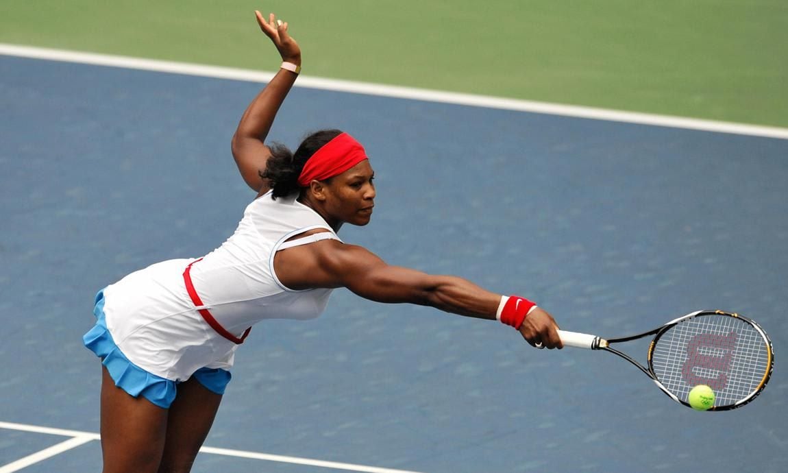 Serena Willliams of the US returns the b
