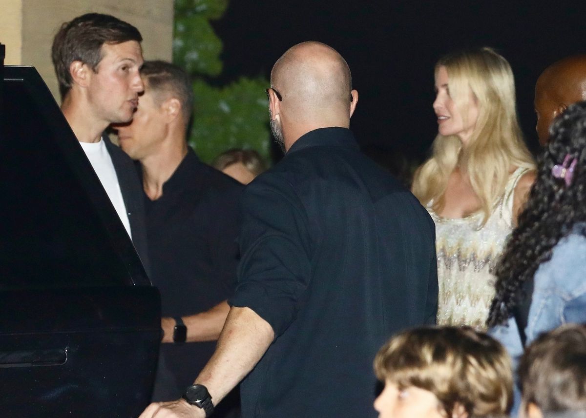 Kim Kardashian has dinner with Ivanka Trump and Jared Kushner at Nobu Restaurant in Malibu.