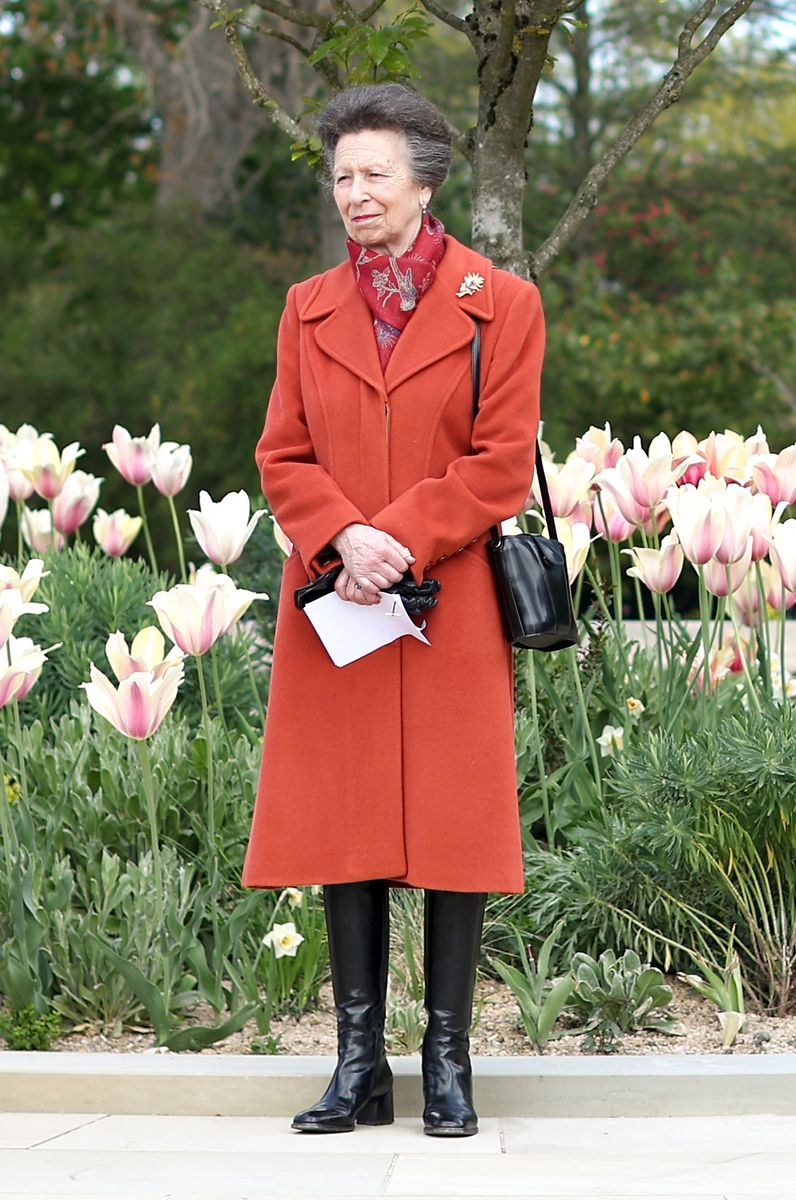 Princess Anne was presented with a metal rose during the opening of the Queen Elizabeth II Garden in Regent’s Park.