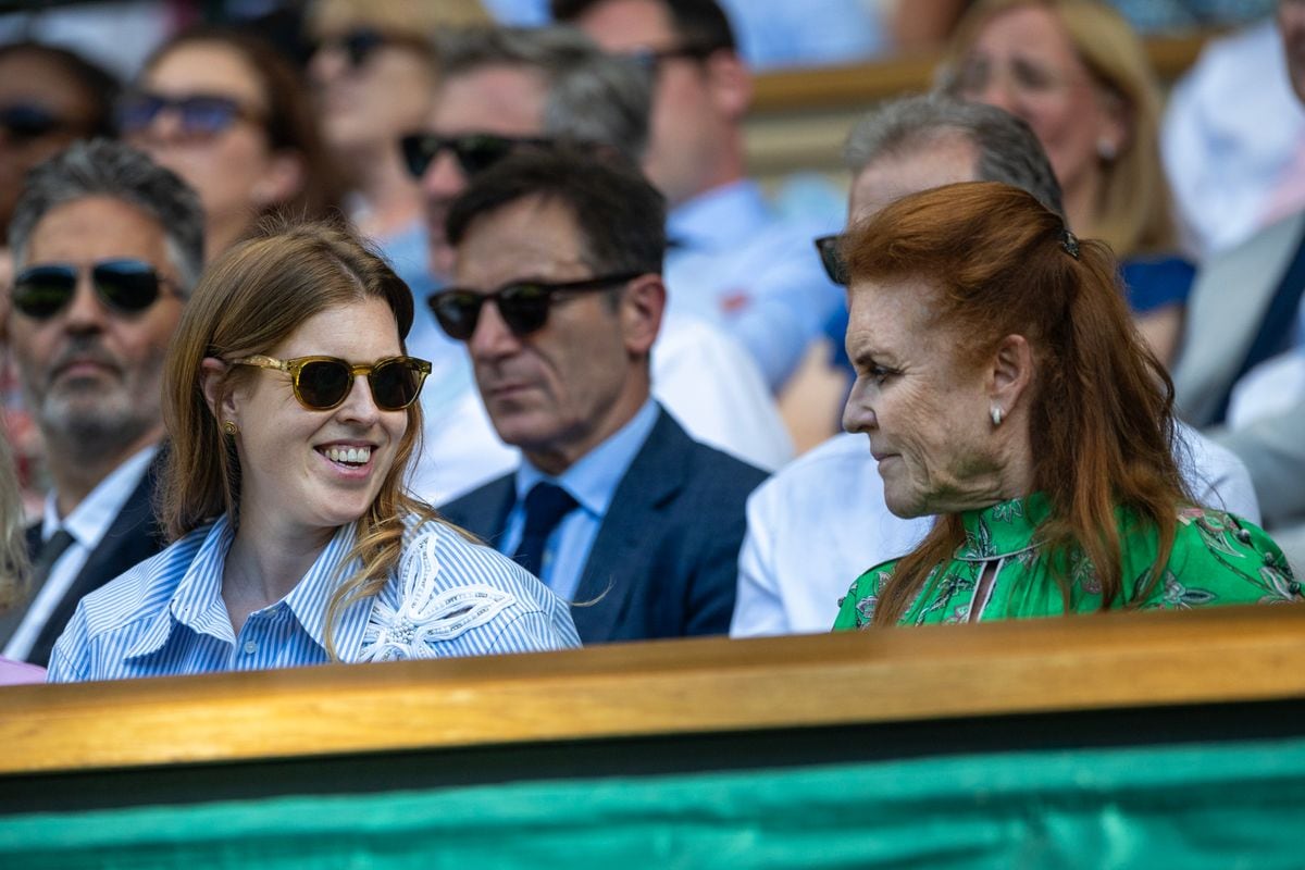 Princess Beatrice and her mother Sarah Ferguson, at this year's Wimbledon