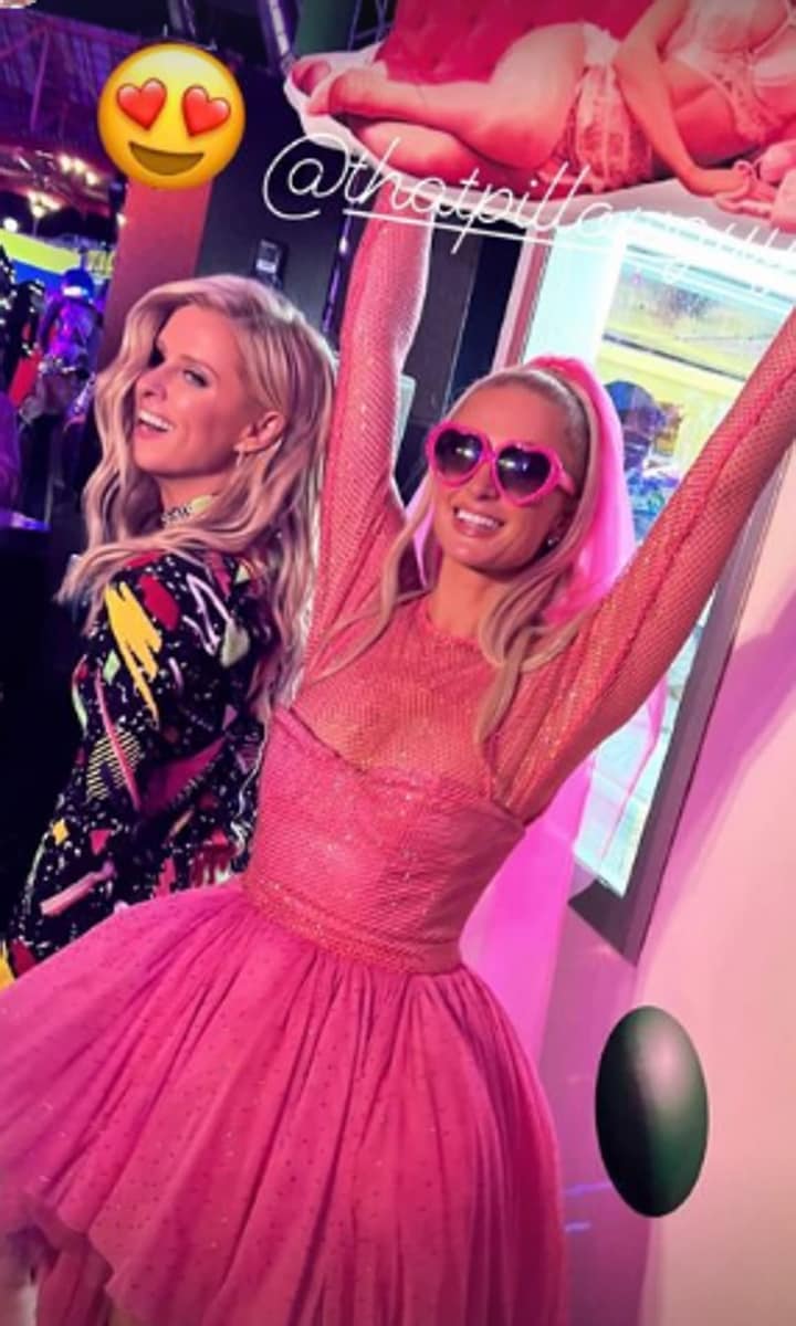 Paris and Nicky Hilton in wedding afterparty