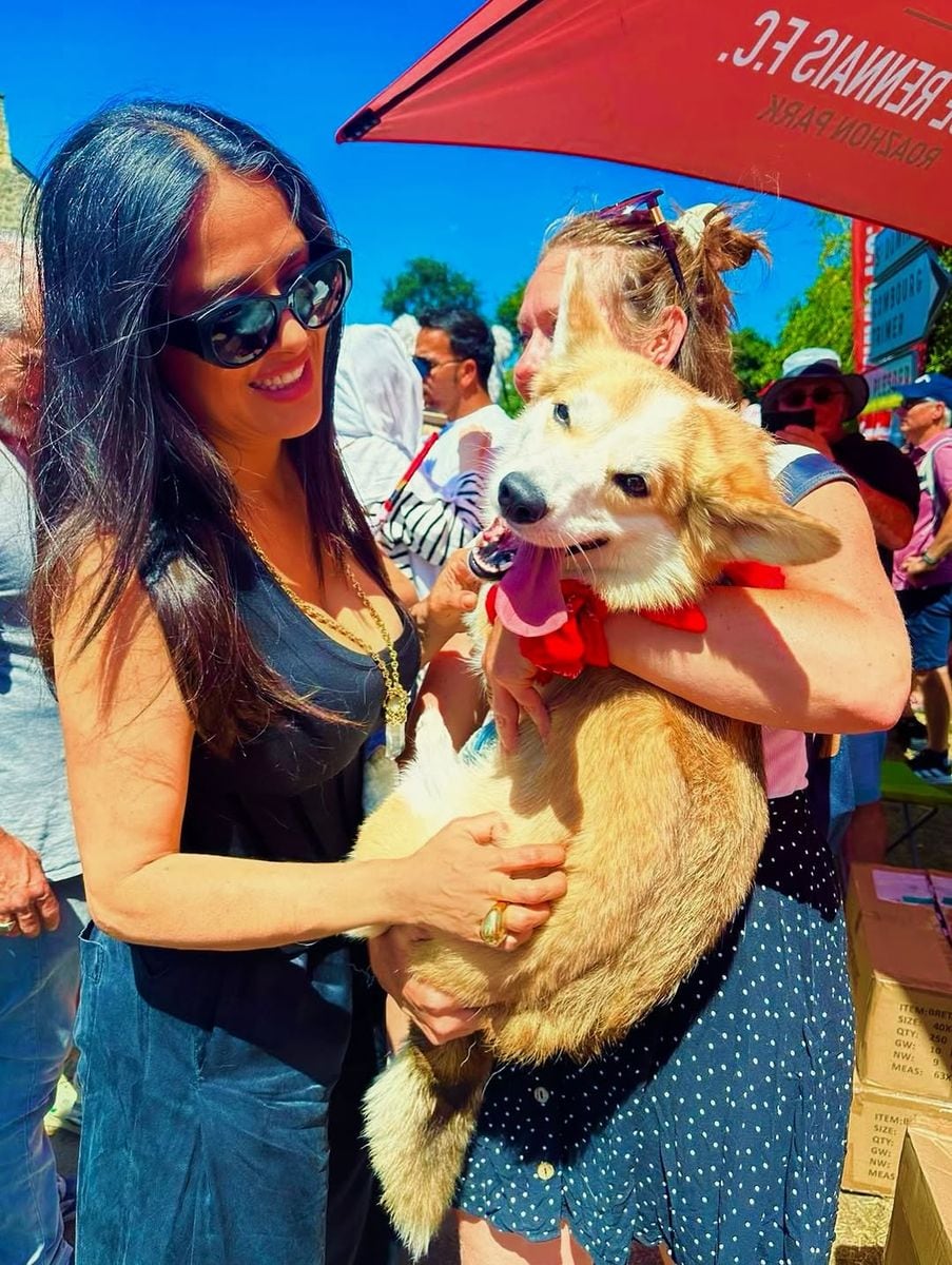 Salma Hayek was the life of the party at the Tour de France