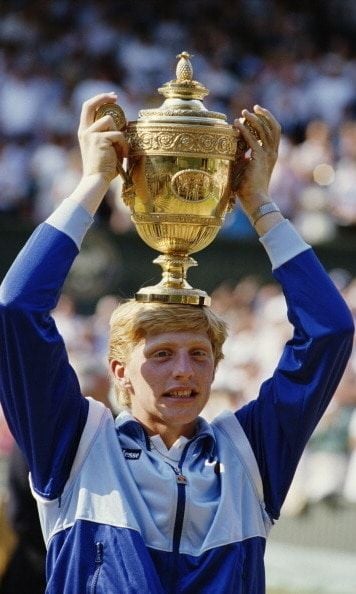 A 17-year-old Boris celebrates his first Wimbledon win.
Photo: Getty Images