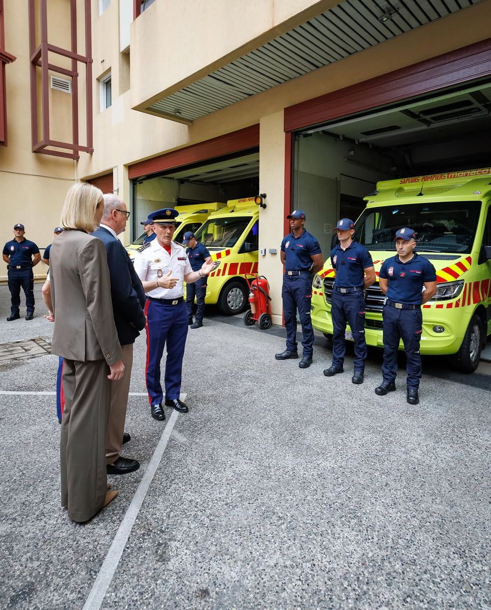 Prince Albert and Princess Charlene toured the rescue center to personally thank emergency personnel for their service.