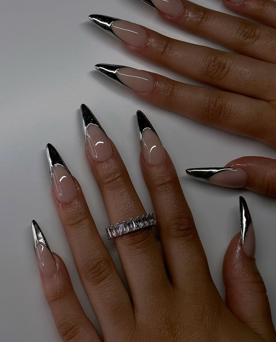 Futuristic take on French manicure