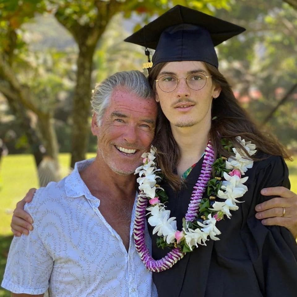 Pierce Brosnan is smiling proudly while attending his son Dylan’s graduation ceremony.