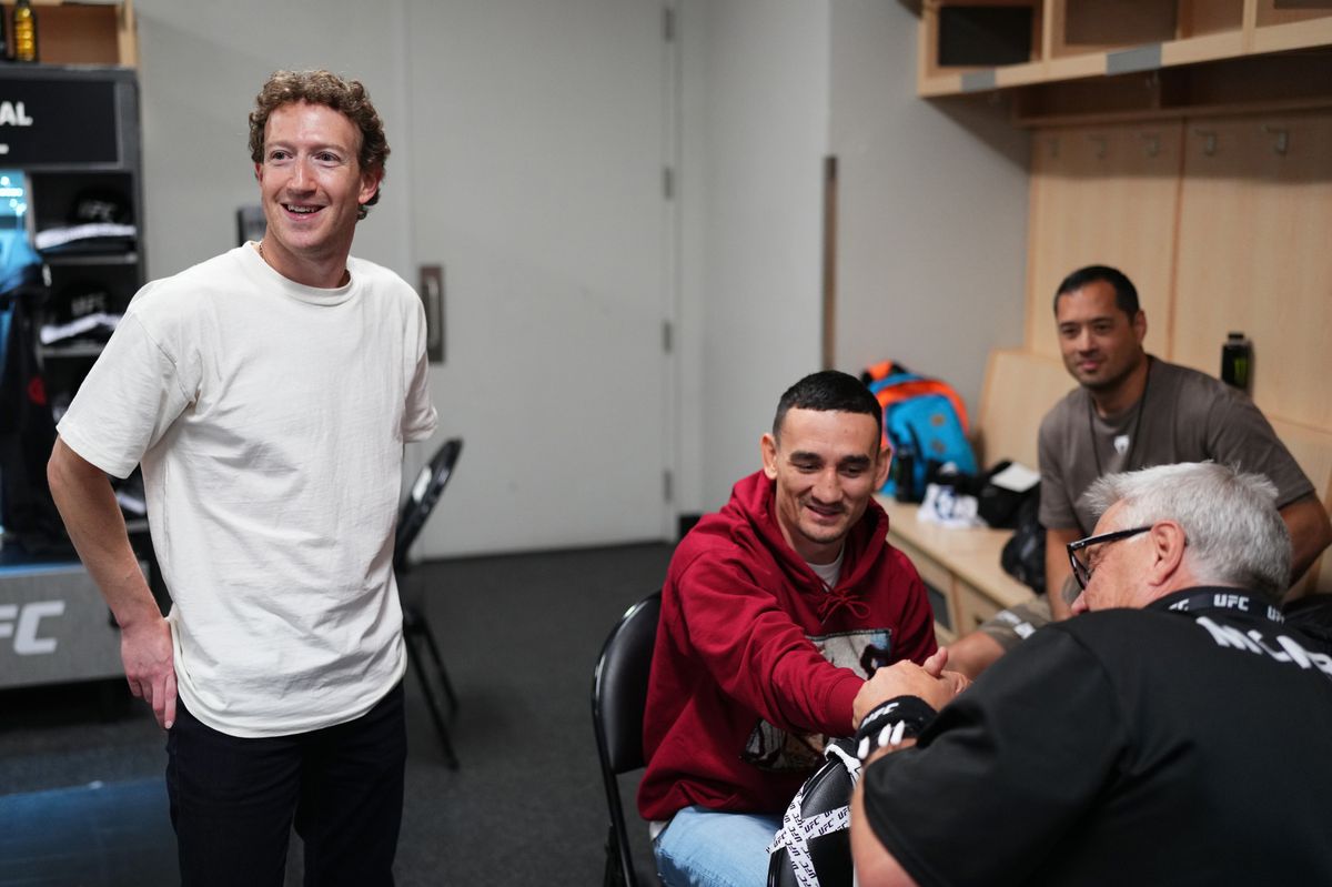 Mark Zuckerberg backstage during the UFC 300 event at T-Mobile Arena on April 13, 2024, in Las Vegas, Nevada. 