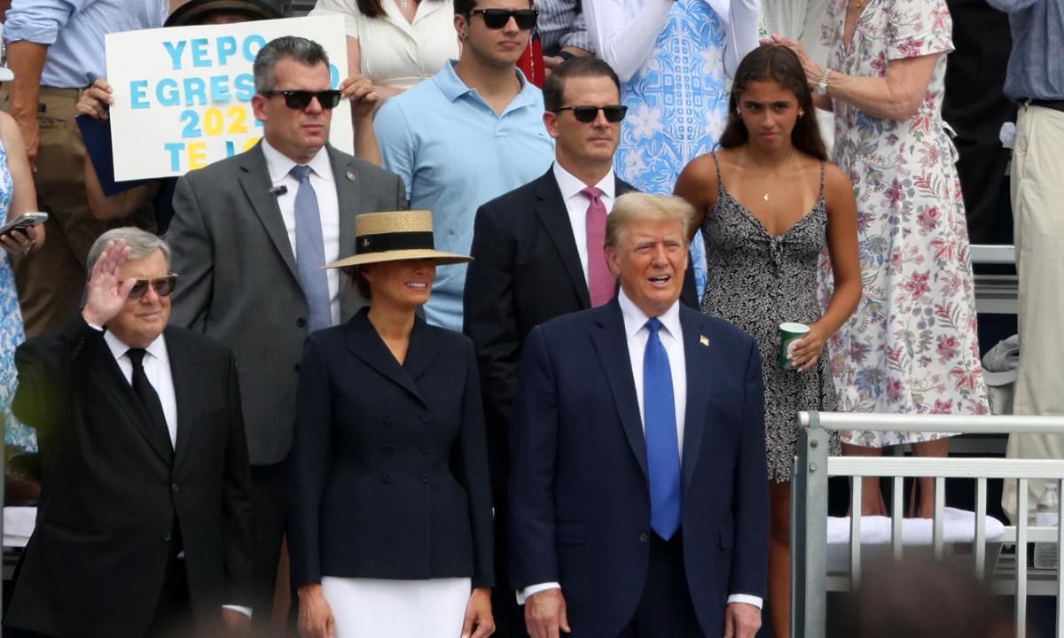 Melania and Donald Trump at Barron's graduation