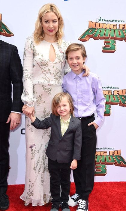 Kate Hudson with her little guys, Ryder Robinson and Bingham Bellamy.
<br>
Photo: Getty Images
